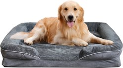 Bencmate Waterproof Memory Foam Couch Dog Bed with Removable Cover, Grey