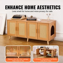 Bencmate 4-Door Hidden Cat Litter Box Enclosure, Brown slide 2 of 8