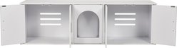 Bencmate Multi Functional Wooden Cat Litter Box Enclosure Furniture, White slide 2 of 8