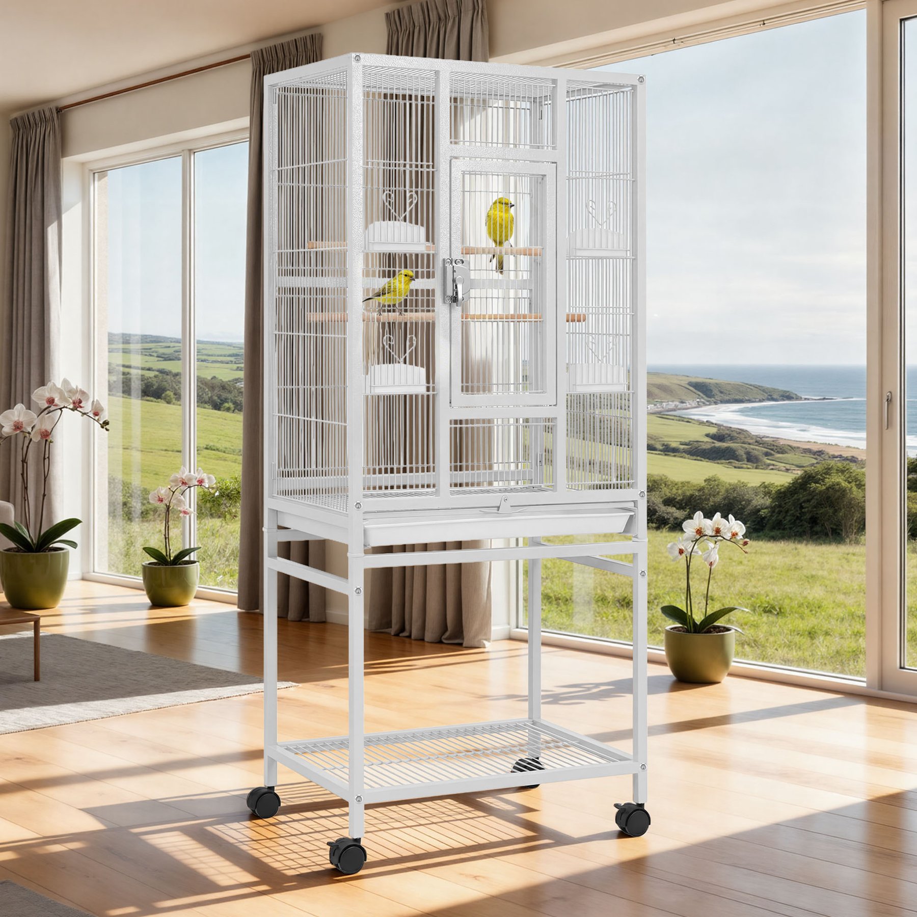 Yitahome Metal Bird Cage, 53-in, White