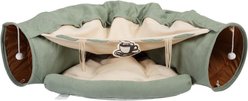 Bencmate Collapsible Telescopic Exercise Tunnel Cat Toy with Hanging Toys, 40.16 x 23.62 x 10.63-in, Green