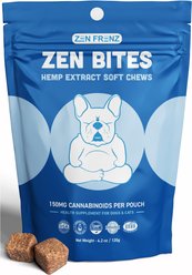 Zen Frenz Zen Bites Premium Broad Spectrum Hemp Extract Calming Soft Chews for Pets, 4.2-oz pouch