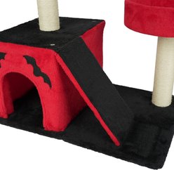Winado 27.5-in Plush Halloween-Themed Cat Tree, Red & Black slide 2 of 9