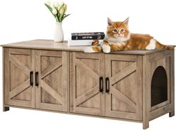 Bencmate Multi Functional 2 Room Cat Litter Box Enclosure, Brown