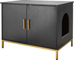 Bencmate Modern Cat Litter Box Enclosure Furniture, Black