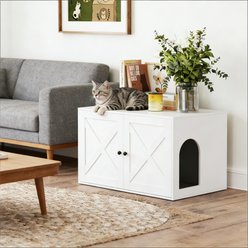 Bencmate Modern Hidden Cat Litter Box Enclosure, White