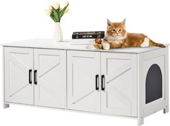 Bencmate 4 Door Cat Litter Box Enclosure, White