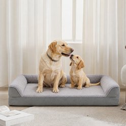 LFC PETS Water-resistant Orthopedic Bolster Dog & Cat Bed with Removable Cover, Grey, X-Large slide 2 of 6
