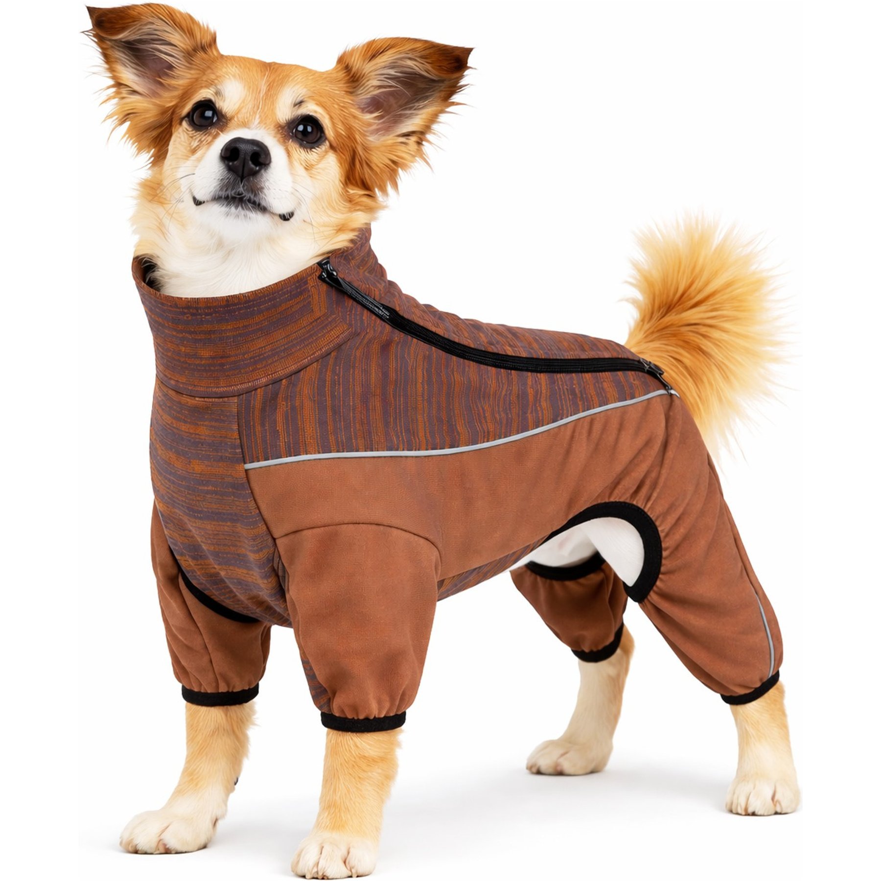 Pet Life Active Chase Pacer Dog Hoodie, Brown & Pattern, Small