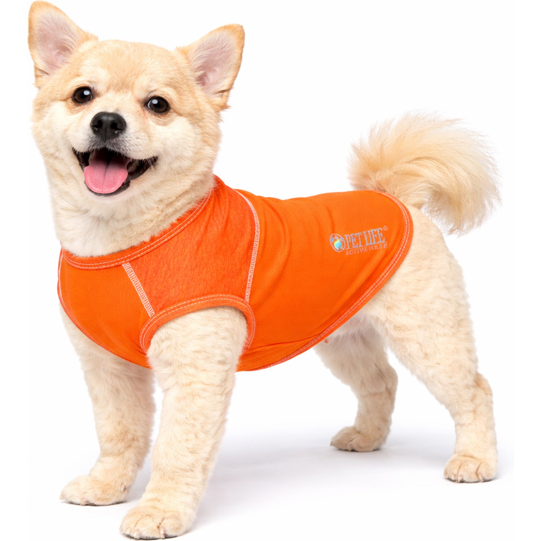 Pet Life Active Aero-Pawlse Heathered Quick-Dry 4-Way Stretch-Performance Dog T-Shirt, Orange, X-Large
