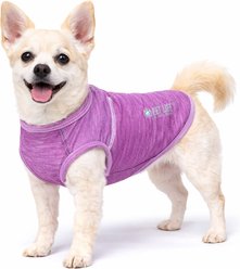 Pet Life Active Aero-Pawlse Heathered Quick-Dry 4-Way Stretch-Performance Dog T-Shirt, Maroon/Purple, Large