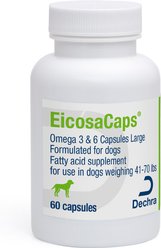 EicosaCaps Omega 3 & 6 Skin & Coat Health Capsule Supplement for Dogs, Large, 60 count