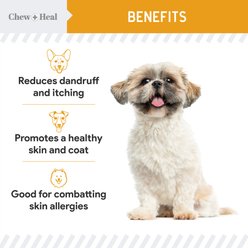 Chew + Heal Norwegian Salmon Oil Skin & Coat Supplement for Dogs & Cats, 8-fl oz bottle slide 2 of 9