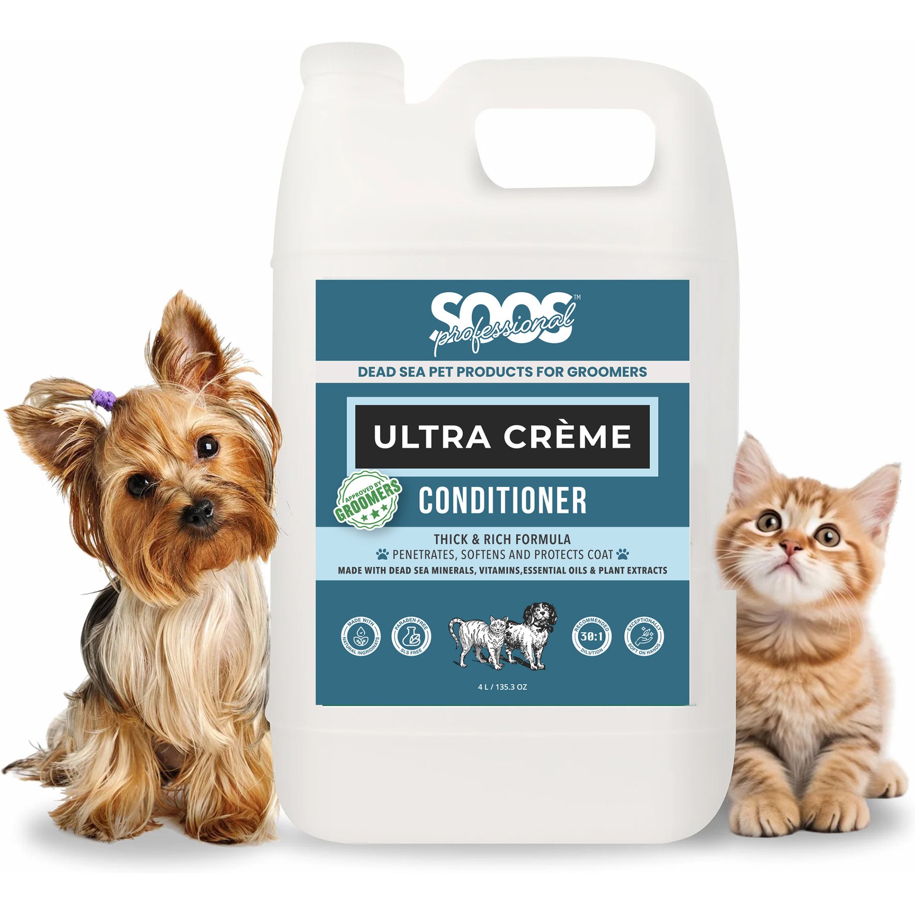Soos Pets Ultra Creme Dog & Cat Conditioner, 135-fl oz bottle