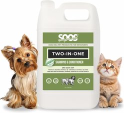 Soos Pets Two-in-One Dog & Cat Shampoo & Conditioner, 135-fl oz bottle