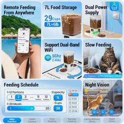 FrienHund Two 1080P Camera Automatic Two Cat Feeder, White, Large slide 2 of 8