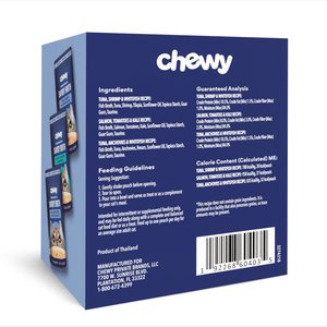 Chewy Made Broths Seafood Variety Pack Wet Cat Food Complement Pouches, 1.4-oz pouch, case of 12