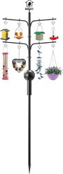 Birdfy Heavy Duty Squirrel Proof Feeder Pole Outdoor Stand Wildbird Accessory, Black, 9-ft