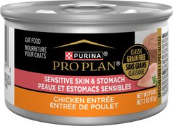 Purina Pro Plan Sensitive Skin & Stomach Adult Grain-Free Chicken Pate Wet Cat Food, 3-oz, case of 24
