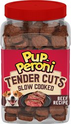 Pup-Peroni Tender Cuts Slow Cooked Beef Recipe Soft & Chewy Dog Treats, 20-oz canister