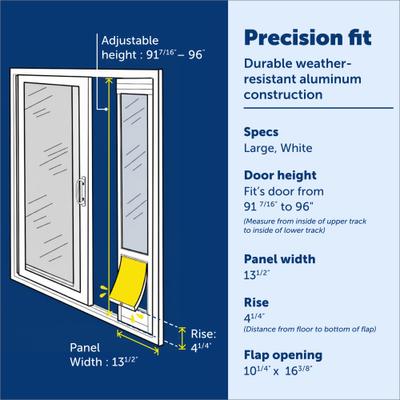Show full view: PetSafe 96-in Sliding Glass Pet Door, Large slide 3 of 11