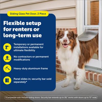 Show full view: PetSafe Sliding Glass Pet Door, 2-Piece, Large slide 2 of 11