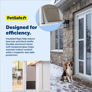 PetSafe Extreme Weather Sliding Glass Cat & Dog Door, White, Medium