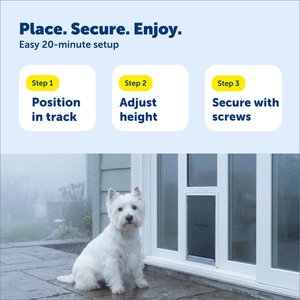PetSafe Extreme Weather Sliding Glass Cat & Dog Door, White, Medium