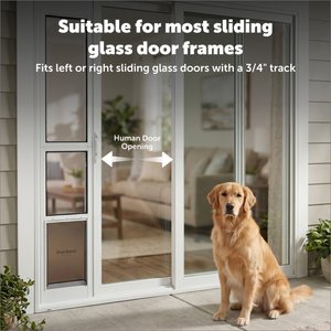 PetSafe Extreme Weather Sliding Glass Cat & Dog Door, White, Large