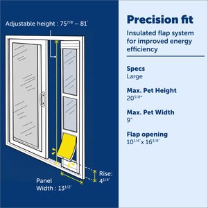 PetSafe Extreme Weather Sliding Glass Cat & Dog Door, White, Large