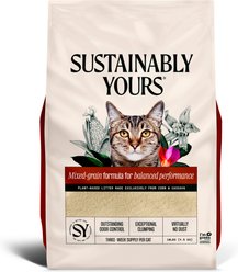 Sustainably Yours Mixed-Grain Formula Unscented Clumping Cat Litter, 10-lb bag