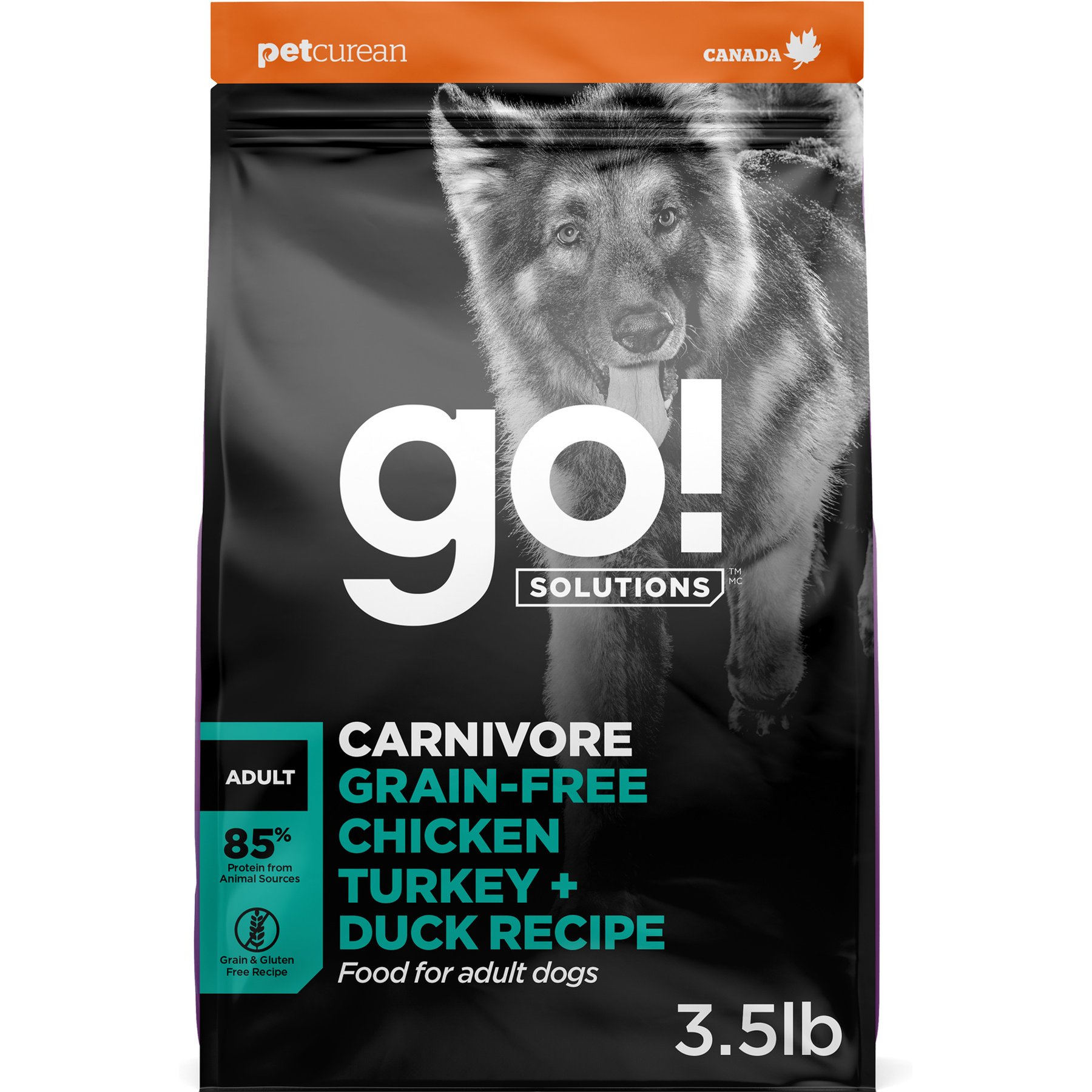 Go! Solutions Carnivore Grain-Free Chicken, Turkey + Duck Adult Recipe Dry Dog Food, 3.5-lb bag