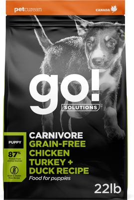 ドッグフード Easy come Easy go GO! SOLUTIONS Carnivore Grain-Free Chicken, Turkey + Duck Puppy