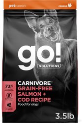 Go! Solutions Carnivore Grain-Free Salmon + Cod Recipe Dry Dog Food, 3.5-lb bag