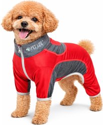 Pet Life Active Warm-Pup Dog Hoodie, Black / Red, X-Large