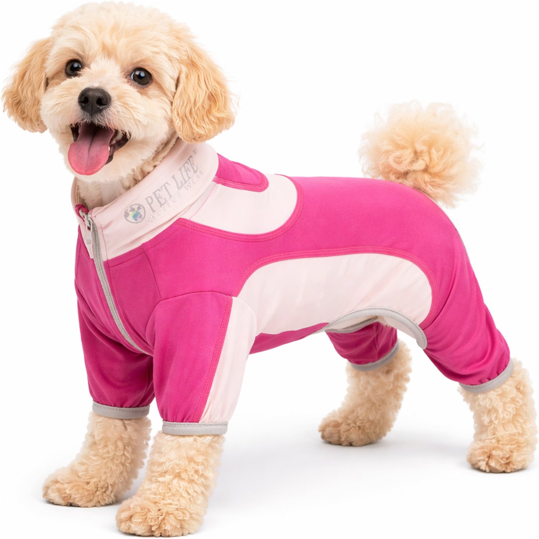 Pet Life Active Warm-Pup Dog Hoodie, Hot Pink / Light Pink, Small