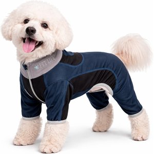 Pet Life Active Warm-Pup Dog Hoodie, Navy / Black, Small