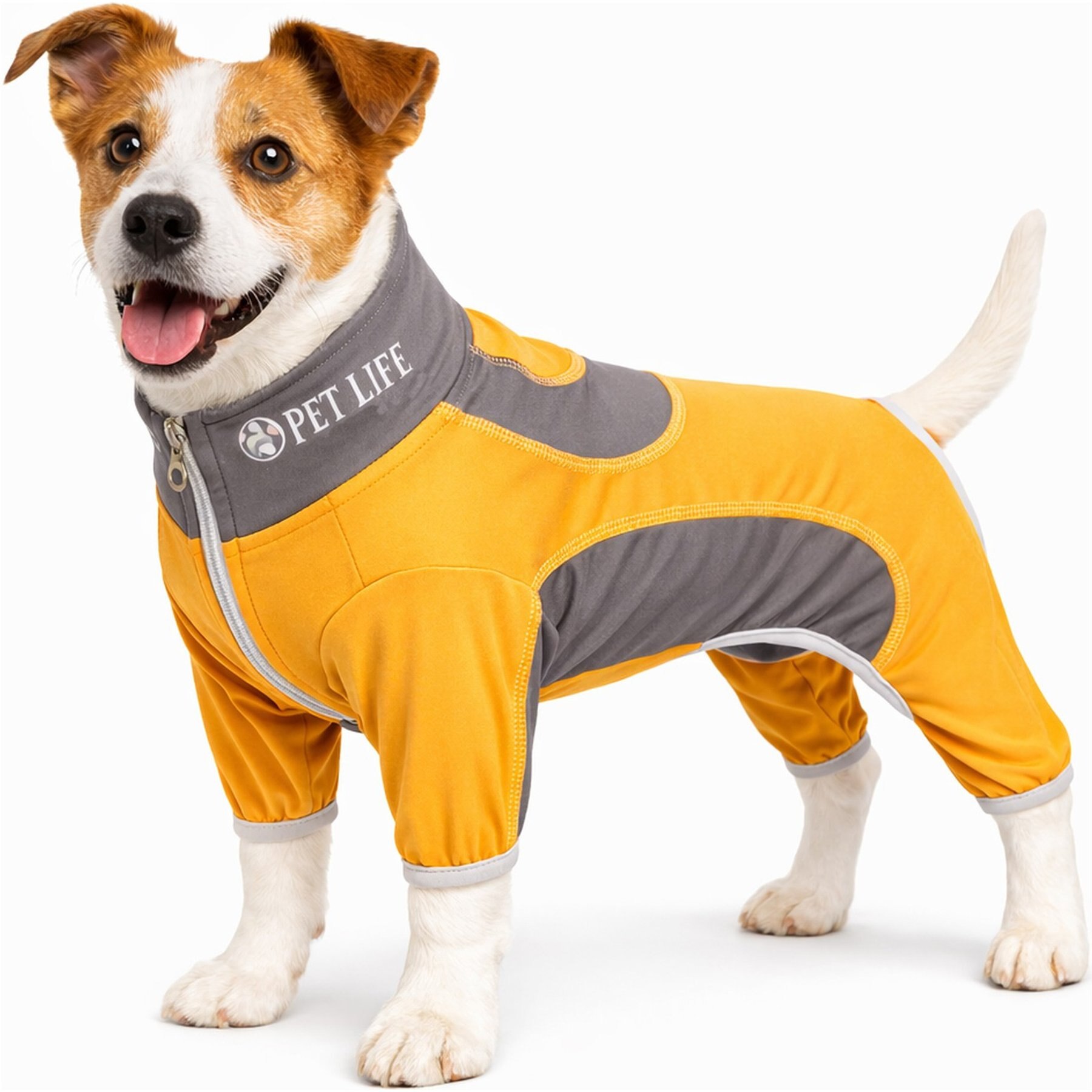 Pet Life Active Warm-Pup Dog Hoodie, Orange & Grey, X-Large