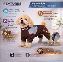 Dog Helios Tail Runner Lightweight 4-Way Stretch Performance Dog Tracksuit, Brown & Grey, Large slide 2 of 8