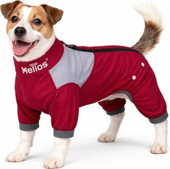 Dog Helios Tail Runner Lightweight 4-Way Stretch Performance Dog Tracksuit, Red & Grey, X-Large