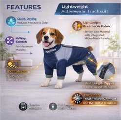 Dog Helios Tail Runner Lightweight 4-Way Stretch Performance Dog Tracksuit, Blue & Grey, X-Large slide 2 of 8