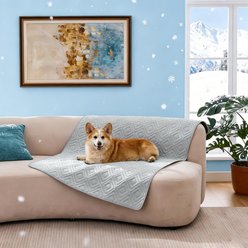 GOOPAWS Non-Slip Washable High Cold Pad Mat Couch Protector Bed Cover Dog Cooling Blanket, Light Grey, Large: 60-in