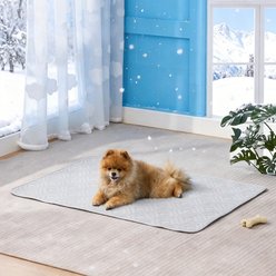 GOOPAWS Non-Slip Washable High Cold Pad Mat Couch Protector Bed Cover Dog Cooling Blanket, Light Grey, Medium: 40-in