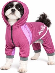 Dog Helios Namastail Lightweight 4-Way Stretch Performance Yoga Dog & Cat Hoodie Tracksuit, Pink, X-Small slide 1 of 5