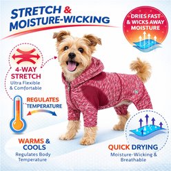 Pet Life Full Body Warm Up Active Dog Hoodie, Burgundy, Large slide 2 of 9