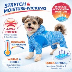 Pet Life Full Body Warm Up Active Dog Hoodie, Blue, X-Large slide 2 of 9