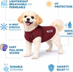 Pet Life Quick-Dry Stretch Active Dog T-Shirt, Maroon, Medium slide 2 of 8