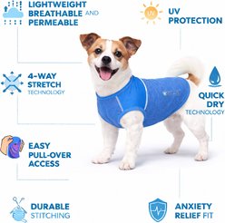 Pet Life Quick-Dry Stretch Active Dog T-Shirt, Blue, Medium slide 2 of 9
