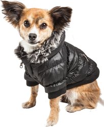 Pet Life Metallic Parka Dog Coat, X-Large, Black slide 1 of 9