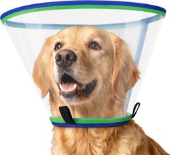 ICOYEA Transparent Adjustable Recovery Dog Soft Cone Collar, Blue, 17.9 to 20.1-in neck